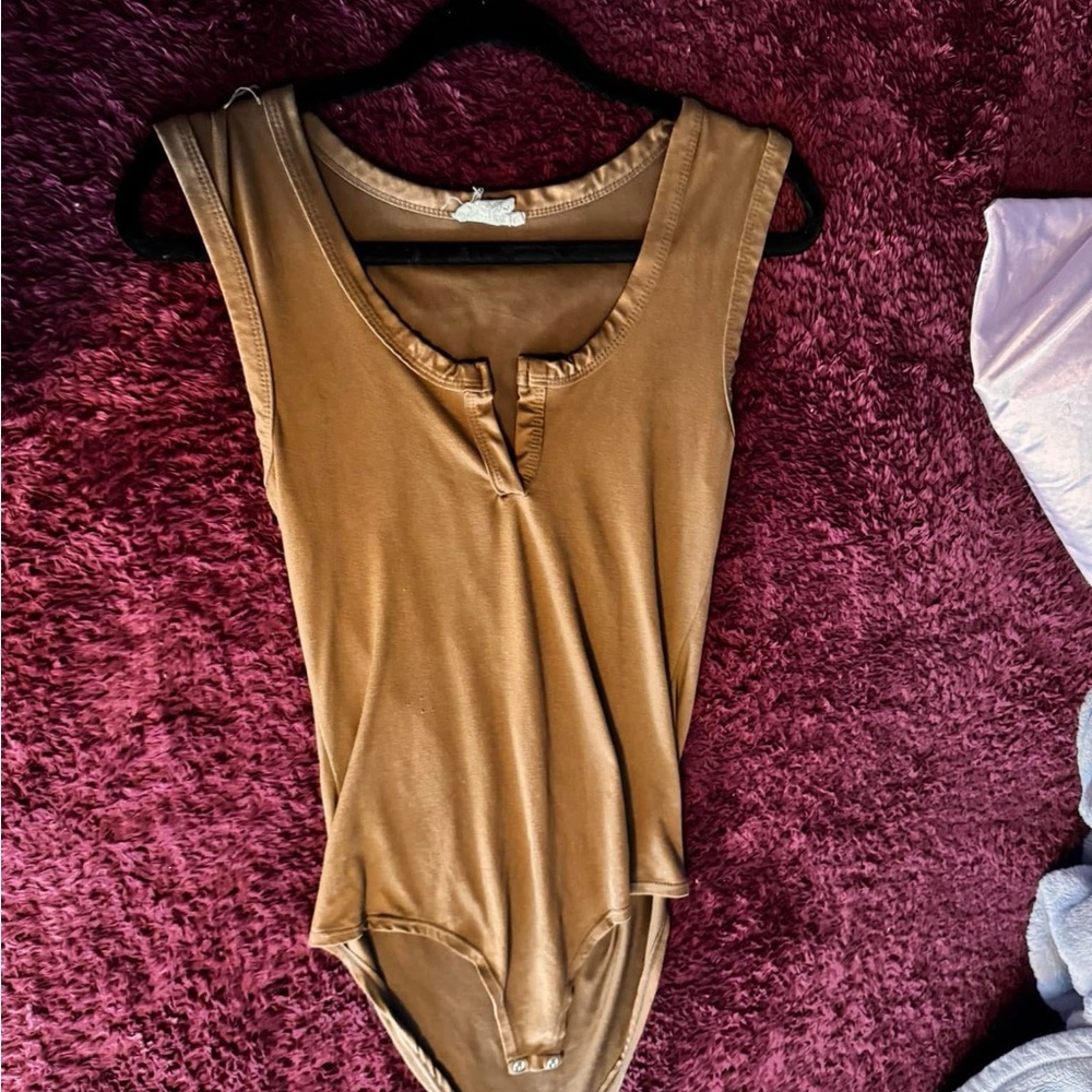 Brown Sleeveless Women's Tank Bodysuit
